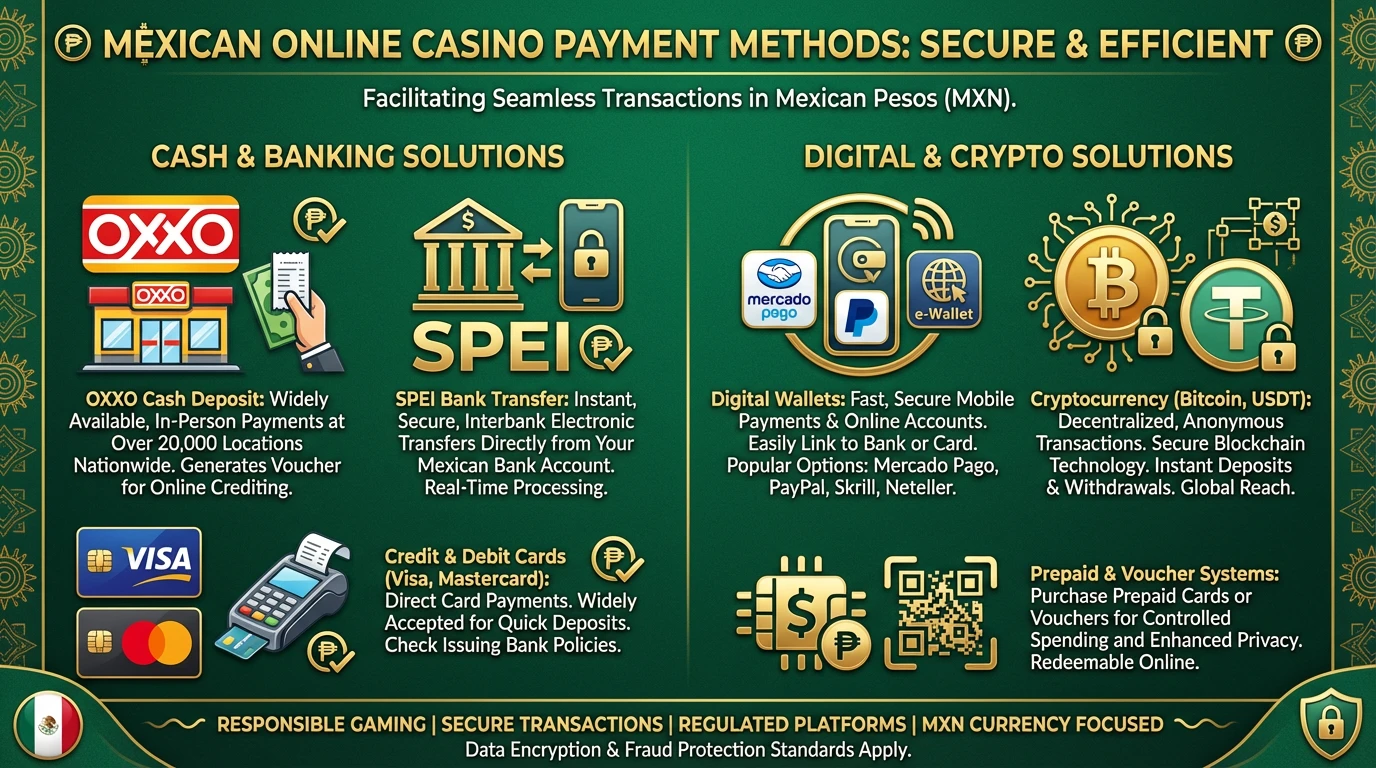 Métodos de pago casino México OXXO SPEI